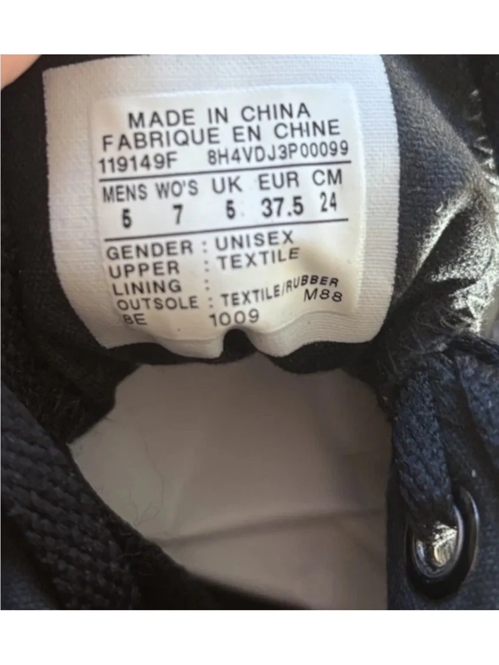 Converse Chuck Taylor All Star Spec Hi Black Unisex Sneakers Men's 5 Women's 7